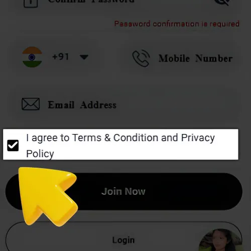 Instruction Accept the terms and conditions