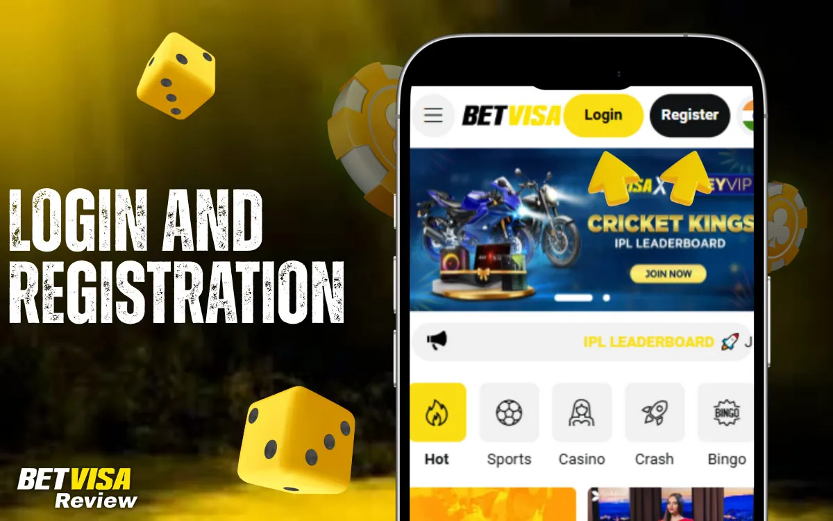 Login and Registration Process Betvisa Casino