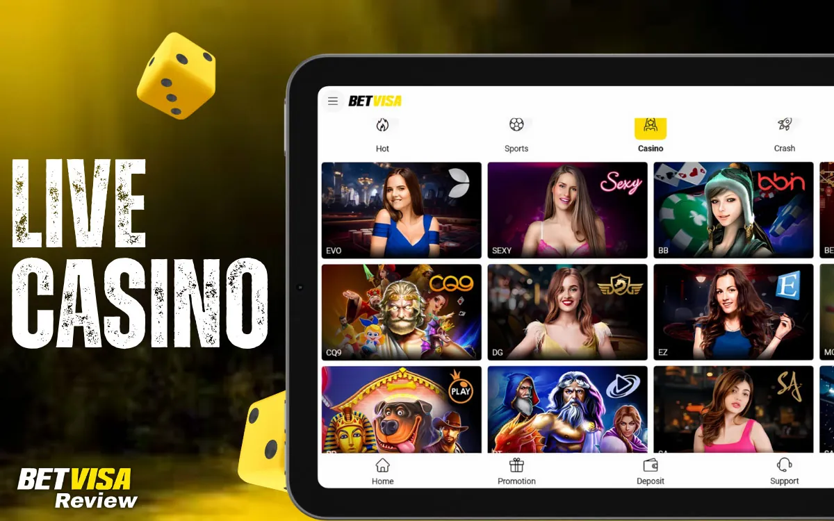 Betvisa Live Casino Games with Real Dealers